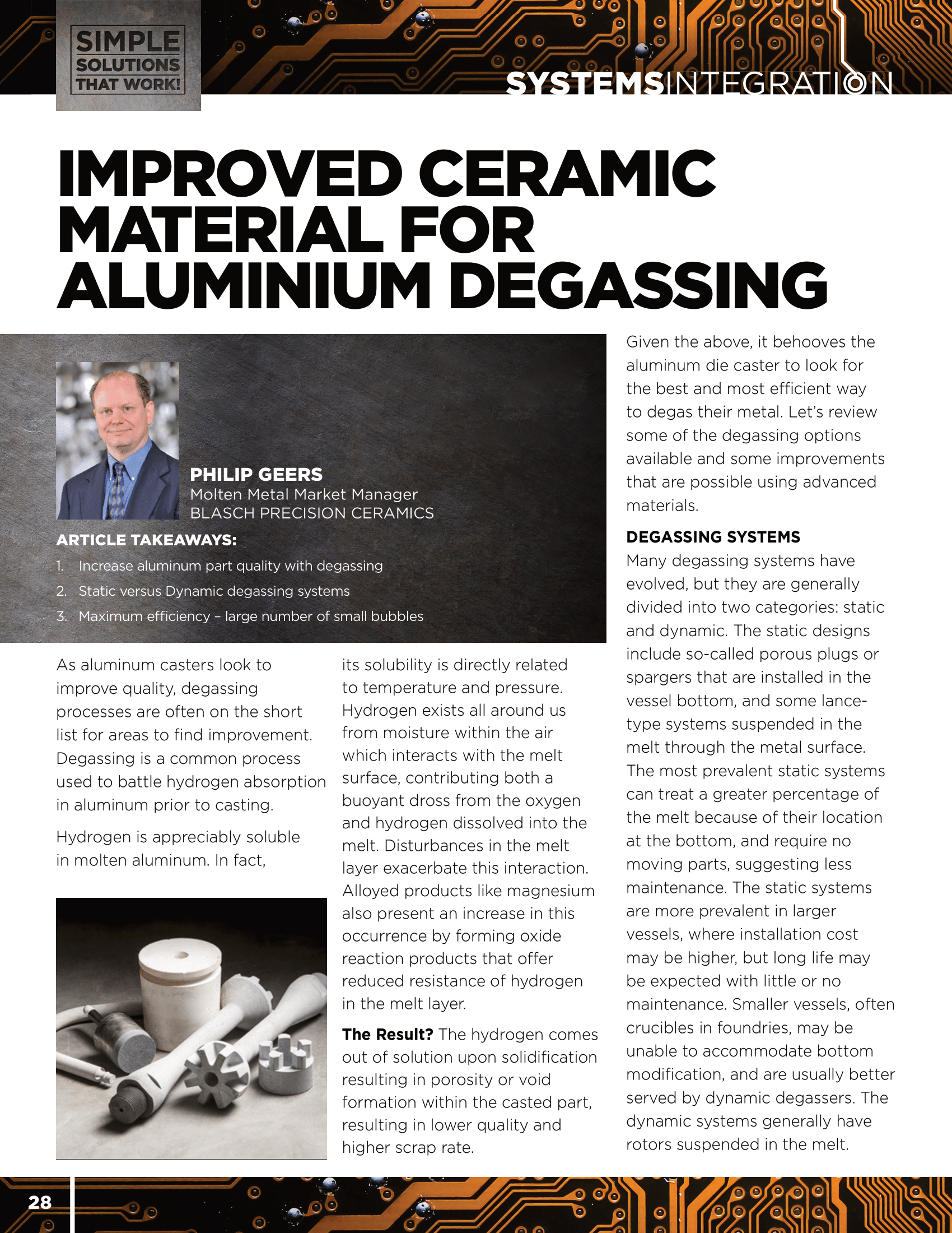 Improved Ceramic Material for Aluminum Degassing